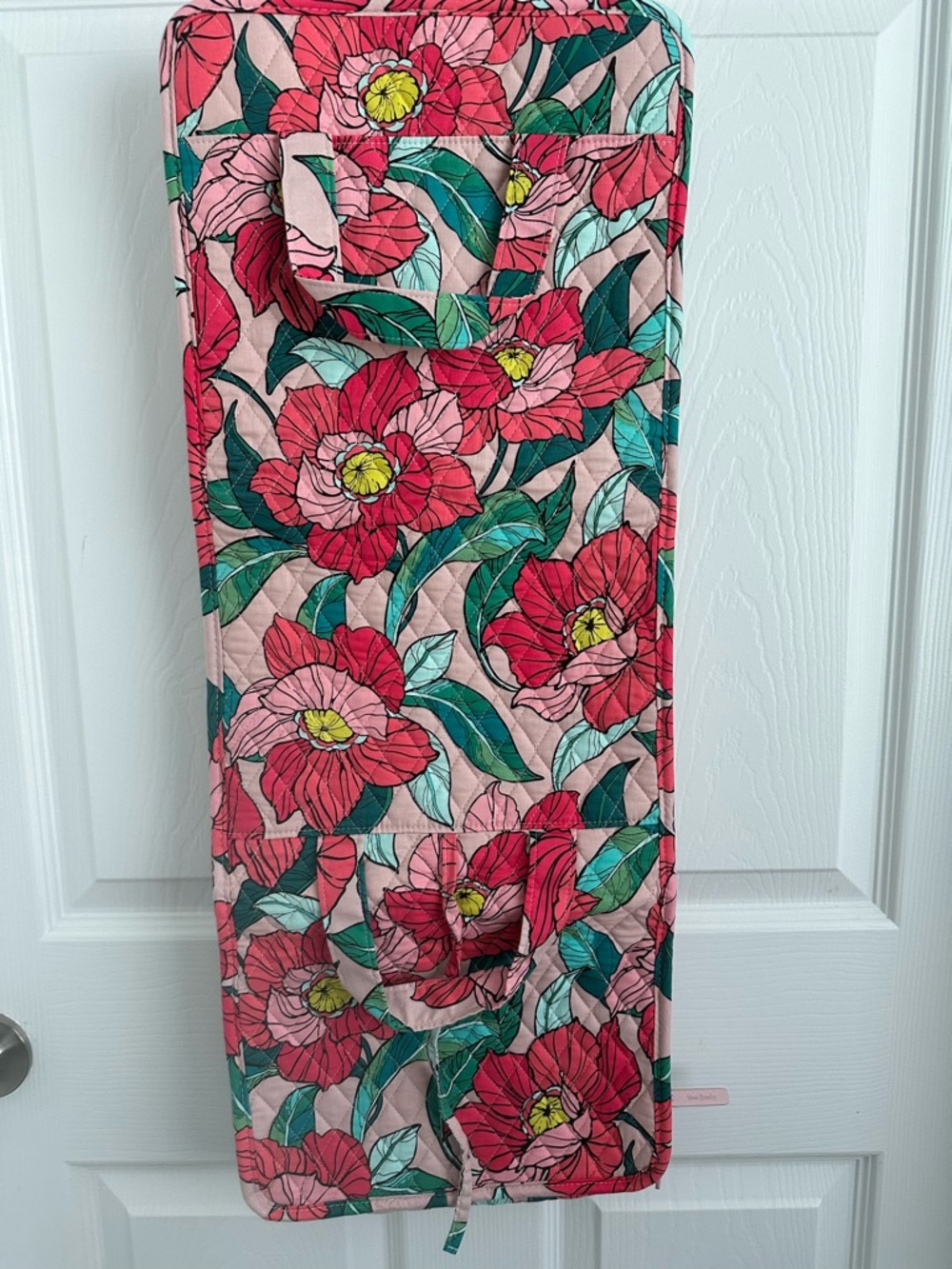 Vera Bradley Pink Floral Travel Hanging Organizer - Red, Green, Yellow